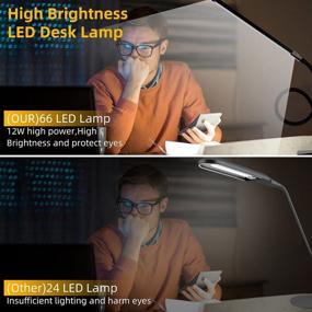 img 2 attached to LIBORA LED Desk Lamp with Clamp: Eye-Caring Reading Light for Home Office, 3 Modes 10 Brightness, USB Adapter, Flexible Gooseneck & Memory Function