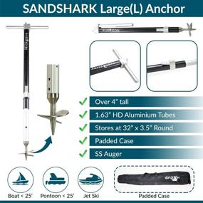 img 3 attached to SandShark Ultimate Large Boat Sand Anchor: Adjustable, Compact Storage, Boat and Pontoon Protection in Shallow Water, Beach, Sandbar (with Case)