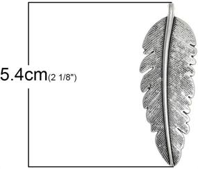 img 3 attached to ✨ Chic and Versatile: 40 PC Silver Tone Large Feather Charm Pendants - Perfect for DIY Jewelry Making (20 of Each)