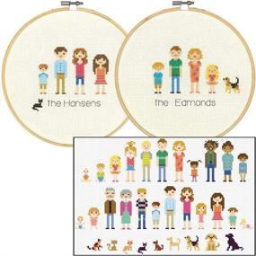 img 1 attached to 🧵 Create Timeless Memories with DIMENSIONS Customized Counted Cross Stitch Family Portrait Kit, 8" Diameter