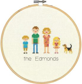 img 2 attached to 🧵 Create Timeless Memories with DIMENSIONS Customized Counted Cross Stitch Family Portrait Kit, 8" Diameter