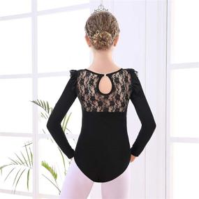 img 3 attached to Soudittur Tank Leotards: Stylish Ballet Dance Gymnastics Costume with Delicate Lace Neckline