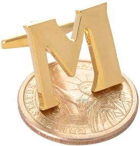 img 3 attached to Salutto Mens Gold Letter Cufflinks Men's Accessories for Cuff Links, Shirt Studs & Tie Clips