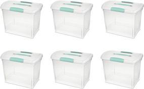 img 3 attached to Sterilite Large Nesting ShowOffs 18768606 - Clear with Blue Aquarium Handle and Latches - 6-Pack