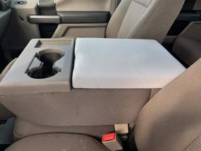 img 4 attached to Auto Console Covers- Fits The Ford F-250 Super Duty 2017-2021 Center Console Armrest Lid Cover Waterproof Neoprene Fabric -Light Gray