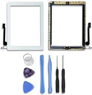 📱 ipad 4 digitizer with home button - touch screen repair kit, professional tools & pre-installed adhesive (white) logo