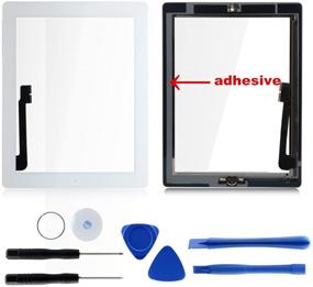 img 1 attached to 📱 Ipad 4 Digitizer with Home Button - Touch Screen Repair Kit, Professional Tools & Pre-installed Adhesive (White)