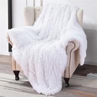 🛋️ softlife home decorative fluffy faux fur throw blanket - reversible sherpa blanket for couch sofa bed - white, 50" x 60" - warm and cozy logo