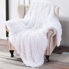 img 4 attached to 🛋️ Softlife Home Decorative Fluffy Faux Fur Throw Blanket - Reversible Sherpa Blanket for Couch Sofa Bed - White, 50" x 60" - Warm and Cozy