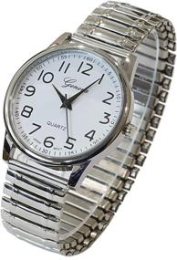 img 4 attached to 🕰️ Stylish Silver Large Face Geneva Fancy Stretch Band Watch: A Must-Have Accessory