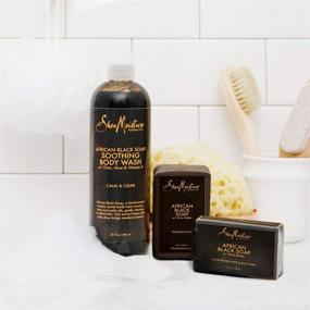 img 2 attached to 🛁 SheaMoisture Bath Face Skin Care Kit: Revitalize Dull Skin with African Black Soap, Fair Trade Shea Butter, Aloe Vera - 3 Count