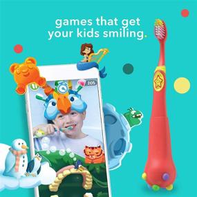 img 3 attached to Hum by Colgate: Smart Manual Kids Toothbrush Set for Ages 5+ - Enhanced Brushing with Gaming Experience, Coral - Extra Soft Bristles