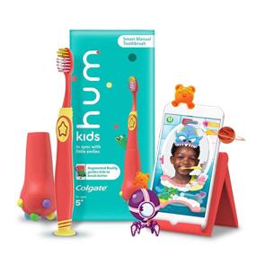 img 4 attached to Hum by Colgate: Smart Manual Kids Toothbrush Set for Ages 5+ - Enhanced Brushing with Gaming Experience, Coral - Extra Soft Bristles