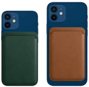 img 2 attached to 🧲 FDIR Магнитный кожаный кошелек-визитница для iPhone 12/12 Pro/12 Pro MAX, идеально подходит для мужчин и женщин (Оранжевый)