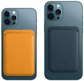 img 1 attached to 🧲 FDIR Магнитный кожаный кошелек-визитница для iPhone 12/12 Pro/12 Pro MAX, идеально подходит для мужчин и женщин (Оранжевый)