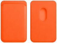 🧲 fdir магнитный кожаный кошелек-визитница для iphone 12/12 pro/12 pro max, идеально подходит для мужчин и женщин (оранжевый) логотип