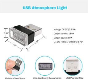 img 1 attached to BukNikis USB Simple Atmosphere Lights USB Car Interior Accessories Lighting - Universal (Aqua Ice Blue