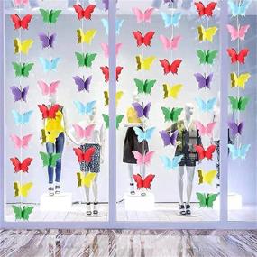 img 4 attached to 3D Colorful Butterfly Curtain: Hanging Paper Flower Decorations - Perfect for Window & Outdoor Decor, Weddings, Birthdays, and Baby Showers! (8.9ft x 4strings)