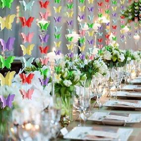 img 2 attached to 3D Colorful Butterfly Curtain: Hanging Paper Flower Decorations - Perfect for Window & Outdoor Decor, Weddings, Birthdays, and Baby Showers! (8.9ft x 4strings)