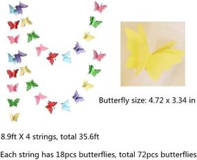 img 3 attached to 3D Colorful Butterfly Curtain: Hanging Paper Flower Decorations - Perfect for Window & Outdoor Decor, Weddings, Birthdays, and Baby Showers! (8.9ft x 4strings)