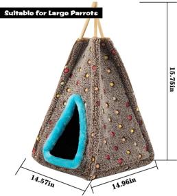 img 3 attached to 🏠 Winter Warm Bird Nest House: MEWTOGO Pentagon Stand for Large Birds - Cozy Hut, Plush House, and Hideaway Cave Bed for African Grey Cockatoos, Amazon Parrot, and More