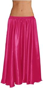 img 1 attached to 🌸 Indian Trendy 36-inch Long Women's Satin Full Skirt with 2 Slits for Belly Dance, Gypsy Tribal, 9 Yard Panel, Jupe, Flamenco, Boho, and Rock Styles