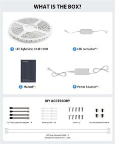 img 2 attached to 🔌 Maxonar LED Strip Lights - 32.8Ft/10M WiFi Wireless Smart Phone Controlled DIY Kit - SMD 5050 RGB Multicolor - Waterproof IP65 600LEDs Strip Light - Works with Alexa, Google Home, Amazon Echo