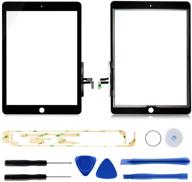 📱 premium black digitizer replacement kit for ipad 5th gen 9.7" 2017 ver (a1822, a1823) – touch screen glass assembly with toolkits and adhesive logo