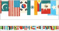 all-inclusive flags global border—12-piece bulletin board border strips, классная и домашняя декорация мира, для школы и домашнего обучения (3' x 3') логотип