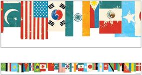 img 4 attached to All-Inclusive Flags Global Border—12-Piece Bulletin Board Border Strips, Classroom and Homeschool World Decor (3' x 3')