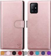 suanpot for samsung galaxy a71 5g (non 4g version) leather wallet case with rfid credit card holder flip folio book phone case cover for samsung a71 case wallet for men women shockproof rose gold logo