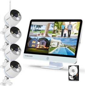 img 4 attached to 📷 Long Range Wireless Outdoor Home Security Camera System with 16-inch 1080p IPS Monitor, 2TB Hard Drive, Floodlight & Audio, 3MP Spotlight IP Cameras, 8CH WiFi Surveillance System, 2-Way Audio