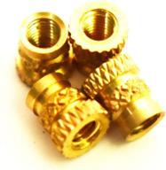 🔩 j&amp;j m3 brass insert 100pcs - 5mm od, 5.7mm length, female m3 thread - heat sink or injection molding logo