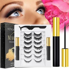 img 3 attached to 💁 Magnetic Eyelash and Eyeliner Kit: 7-Pair 3D Magnetic Lashes + 2 Magnetic Eyeliners + 1 Tweezer - Easy Application, Natural Look, No Glue Needed!