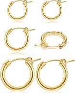 💍 set of 3 small gold hoop earrings for women: lightweight s925 sterling silver hypoallergenic hoops in 14k gold, rose gold, and silver – ideal for women and girls logo