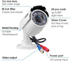 img 2 attached to 📷 ZOSI 4-Pack 2.0MP 1080P 1920TVL HD-TVI CCTV Camera Kit: Day/Night Vision, Waterproof, Aluminum Housing, for 720P/1080N/1080P/5MP/4K HD-TVI AHD CVI Analog DVR Systems