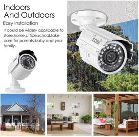 img 3 attached to 📷 ZOSI 4-Pack 2.0MP 1080P 1920TVL HD-TVI CCTV Camera Kit: Day/Night Vision, Waterproof, Aluminum Housing, for 720P/1080N/1080P/5MP/4K HD-TVI AHD CVI Analog DVR Systems