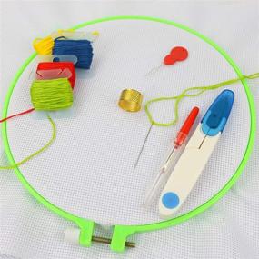 img 1 attached to 🧵 Similane 6-Piece Embroidery Hoops Set - Multicolor Plastic Circle Cross Stitch Hoop Rings, Sizes 3.4 inch to 10.2 inch - Ideal for Embroidery and Cross Stitch Projects