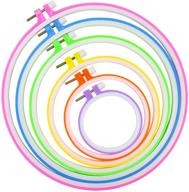 🧵 similane 6-piece embroidery hoops set - multicolor plastic circle cross stitch hoop rings, sizes 3.4 inch to 10.2 inch - ideal for embroidery and cross stitch projects logo