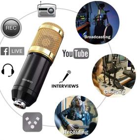 img 1 attached to 🎙️ Professional Studio Recording Bundle - ALPOWL BM-800 Condenser Microphone Kit with Live Sound Card, Suspension Arm, Shock Mount, and Pop Filter (Gold)