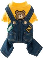 👖 pet overalls: adorable dog costume clothes, denim outfits for small & medium pets, boy & girl dogs coats, jeans, t-shirts, sweatshirts логотип