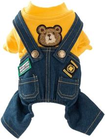 img 4 attached to 👖 Pet Overalls: Adorable Dog Costume Clothes, Denim Outfits for Small & Medium Pets, Boy & Girl Dogs Coats, Jeans, T-Shirts, Sweatshirts