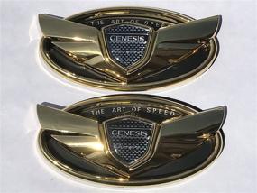 img 1 attached to 🚗 Exotic Store 2-Piece Golden WING Logo Sticker Set for Hyundai Genesis Coupe: Perfect Fit for 2010-2017 Models, featuring 'ART OF SPEED' Design - Front+ Trunk Hood Rear Stickers + TURBO Kit Emblem Badges - Enhance Your Genesis Appearance!