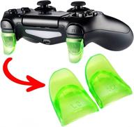 🎮 custom trigger extenders for playstation 4 controller - transparent green (2 pairs), game improvement adjusters for ps4 pro slim controller логотип