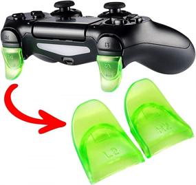 img 4 attached to 🎮 Custom Trigger Extenders for PlayStation 4 Controller - Transparent Green (2 Pairs), Game Improvement Adjusters for PS4 Pro Slim Controller