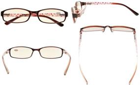 img 3 attached to 👓 Eyekepper Anti Blue Light Computer Readers with Crystal Clear Spring Hinges, Magnified Tablet & Electronics Reading Glasses for Women with Amber Tinted Lens (Red Pattern, 2.00)