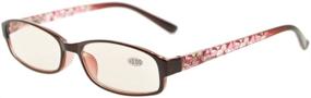 img 4 attached to 👓 Eyekepper Anti Blue Light Computer Readers with Crystal Clear Spring Hinges, Magnified Tablet & Electronics Reading Glasses for Women with Amber Tinted Lens (Red Pattern, 2.00)