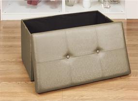 img 3 attached to Simplify F 0646 MET GOLD Storage Ottoman Gold Furniture for Accent Furniture