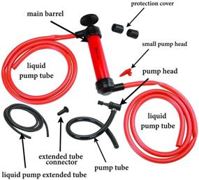 img 3 attached to 🚗 Zento Deals 3-in-1 Hand Siphon Pump for Gas, Liquid, and Air - Manual Travel Emergency Vehicle Pump