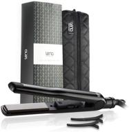 💇 lena professional titanium hair straightener 1 inch flat iron with 450℉ floating plates, adjustable temperature settings, automatic shut off, and travel zip bag logo